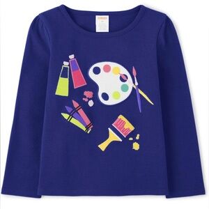 Gymboree Girl Top Sz 6 Artist Fall Embroidered Graphic Long Sleeve T-Shirts